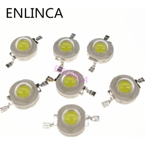 50pcs 1W 3.0-3.4 v LED for Lumens Lamp Beads High-power Aluminum Bracket Lamp Bead For DIY Flood light