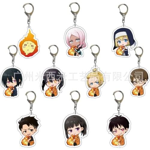 Hot Blood Anime Enn Enn No Shouboutai Fire Force Keychain Iris Arthur Boyle Maki Oze Kotatsu Tamaki Acrylic Figure Keyring Gift
