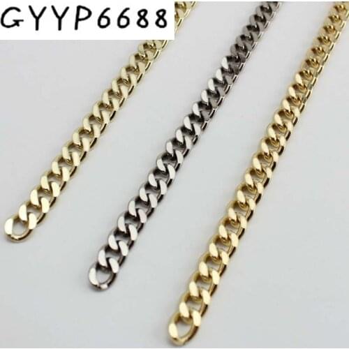 5METER 10M High Ending Gold color 7mm width chains metal strap with hook for women bag handbag chain removable long strap chain