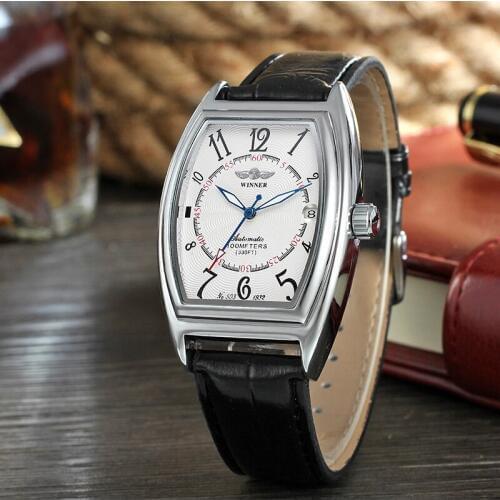 T-winner Watch Men Automatic Mechanical Wristwatches Leather Strap Watches relojes mujer 2019 relogio masculino