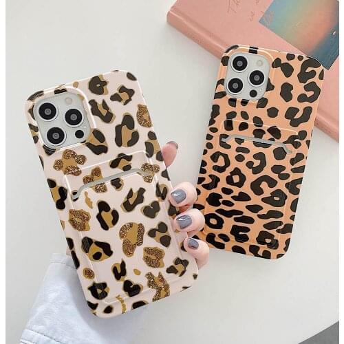 For iPhone 11 12 Pro Max X XR XS Max 7 8 Plus Cases Leopard Shockproof Vintage Wallet Card Slot Holder Soft TPU Protective Cover