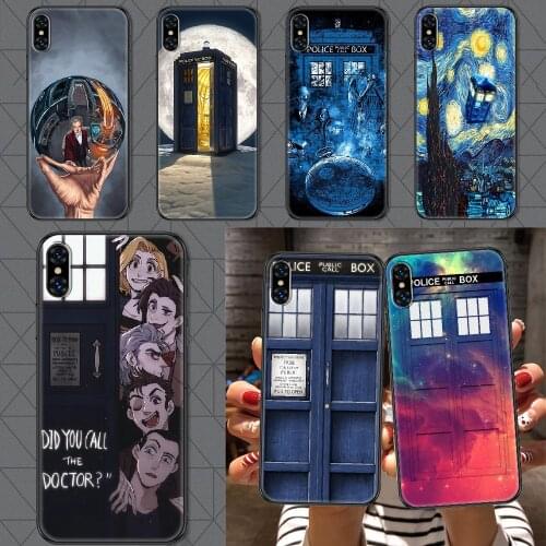 Tardis Box Doctor Who Phone Case Cover Hull For iphone 5 5s se 2 6 6s 7 8 12 mini plus X XS XR 11 PRO MAX black 3D hoesjes soft