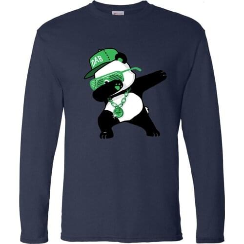 Dab Panda Dancing Round Neck Tops Long Sleeve Tee T-Shirts T-shirt Camiseta Streetwear Karate Kid T Shirt Tshirts