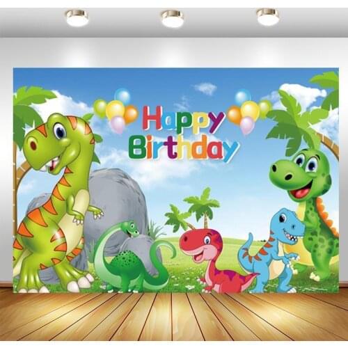 Dinosaur Backdrop Newborn Baby Shower Happy Birthday Party Photography Background Photo Booths Studio Props Banner