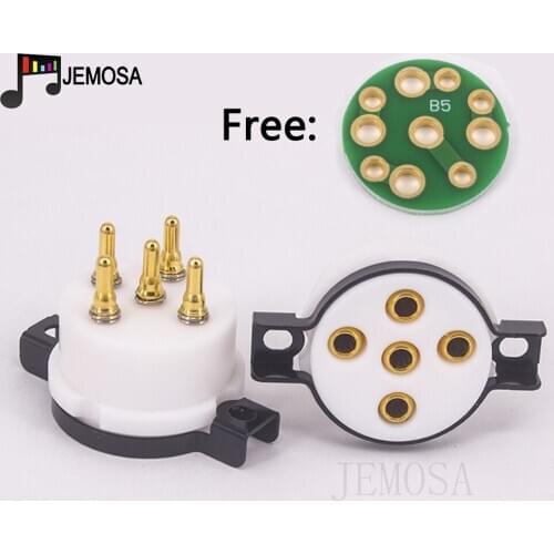 EIZZ High End PTFE B5 5PIN Tube Socket Valve Base For PX25 PX4 ML4 Vacuum Tube HIFI Audio Vintage Amplifier