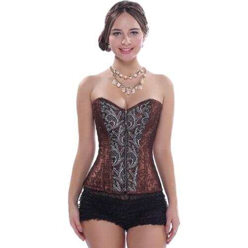 Corsets and Bustiers for Women Steampunk Gothic Steel Boned Vintage Corselete Sexy Embroidery Pirate Carnival Party Clubwear