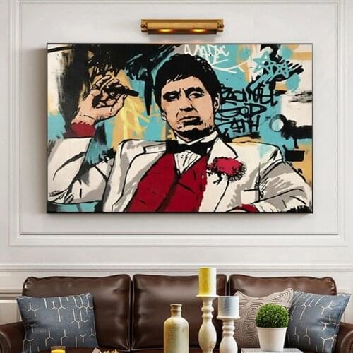 Godfather Graffiti Art Canvas Painting Classic Movie Posters Prints Quadros Wall Art Picture for Living Room Decoration Cuadros