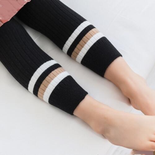 Soft Warm Girls Leggings Spring Autumn Children Skinny Pants Elastic Cotton Knitted Toddler Trousers Girls Leggings Ankle-lengh