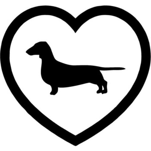 Love Border Dachshund Decals High Quality Car Decoration Personality Pvc Waterproof Car Window Decals Black/white, 15cm * 14cm
