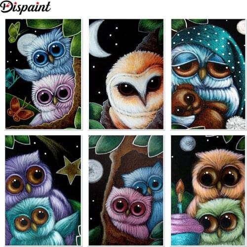Dispaint Full Square/Round Drill 5D DIY Diamond Painting "Cartoon owl" 3D Embroidery Cross Stitch 3D Home Decor Gift