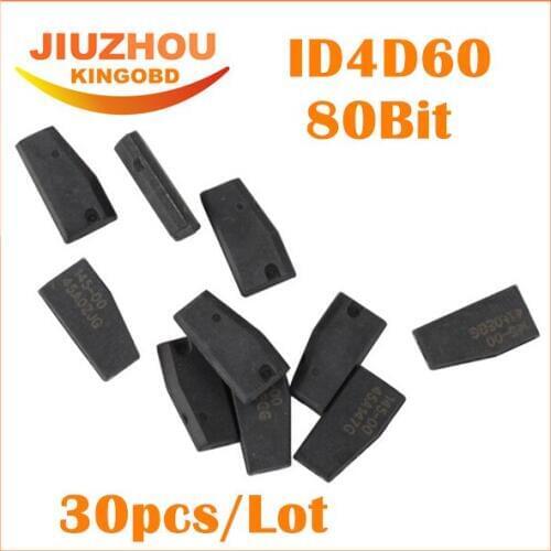 30pcs/Lot 100% New Original Quality A+++ Car Key Chips Ceramic 80 BIT ID 4D:60 80bit 4D60 Transponder Chip Blank transponder chi