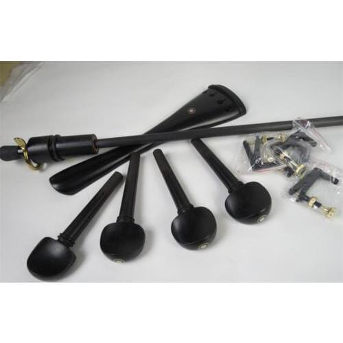 One set ebony wood cello parts,tailpiece, pegs,finetuner,endpin