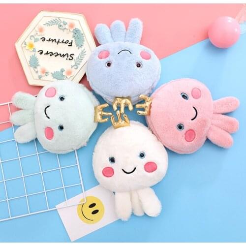 Wholesale Customizable Plush Octopus Chain Shoulder Bag Women Cartoon Shoulder Children Jellyfish Mobile Phone Storage Birthday