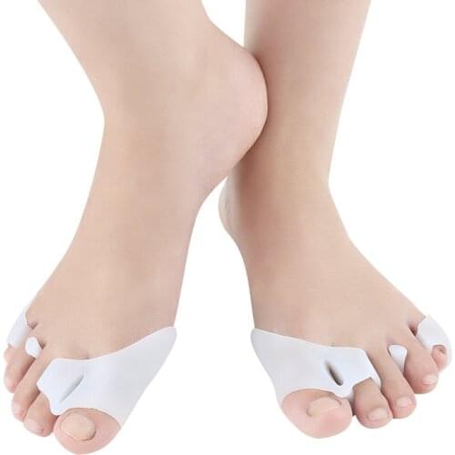 20 Pair Soft Gel Forefoot Pad Adjuster Orthopedic Three-Hole Toe Separator Bunion Corrector Feet Care Tool Straighten Pedicure