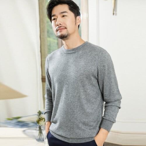 2020 Autumn and Winter New Sweater Pure Color Round Neck Pullover Mens Casual Loose Large Size Bottoming Shirt Trend