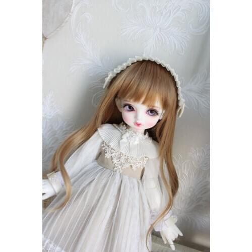 BJD Doll dress suitable for 1-4 1-6 size fashionable dress with white headband doll accessories