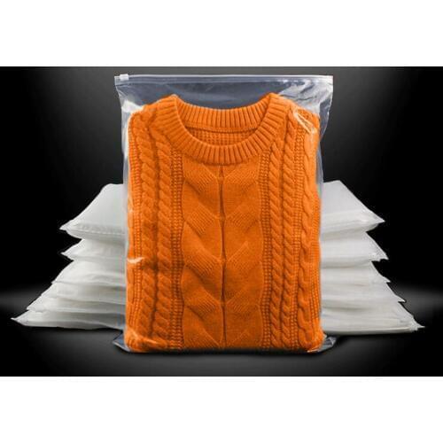 50PCS/LOT Clear Recloseable Plastic Zip Lock PE Bag Pouch Zipper Seal Clothes Storage Packing Custom LOGO Printing