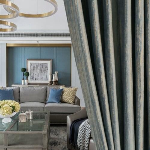 Nordic Luxury Bronzing Jacquard Gray Velvet Textured Curtains for Living Room Dining Room Bedroom Classical Curtains Custom