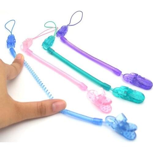 Infant Baby Toddler Pacifier Chain Dummy Pacifier Spring Soother Nipple Clip Holder Strap Baby Pacifier Clip Chain Nipple Holder