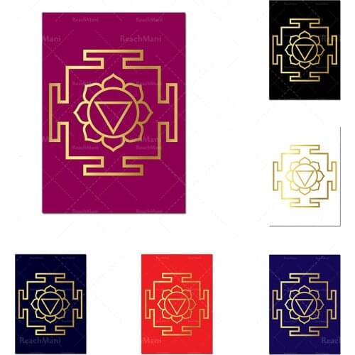 Tara Yantra, Fleuret d’or, Art Murals, Nordic Posters and Prints Wall Art Canvas Painting Home Decoration Living Room Modular Pi