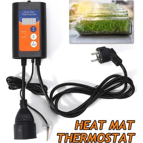New Digital Heat Mat Thermostat 1000W 230V Temperature Controller For Hydroponic Plants Seed Germination Reptiles Pet Supplies