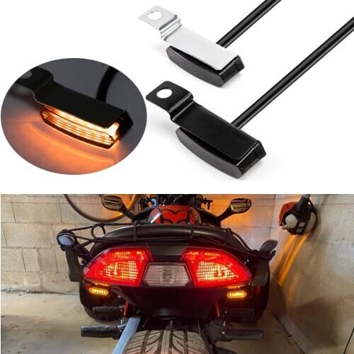 2PCS Flowing Water Universal Mini LED Motorcycle Turn Signal Light Brake Clutch Lever Flashers For Honda Yamaha Kawasaki Suzuki