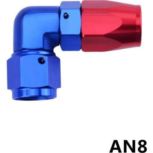 AN8 Oil Hose Enforced Hose End Fitting Adapter Aluminum Alloy Oil Cooler Fittings 0 45 90 Degree Pipe Joints Car Parts