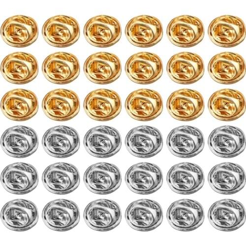 Behogar 100PCS Metal Butterfly Pin Locking Backs Keepers Locks for Jewelry Brooches Craft Badge Scrapbook