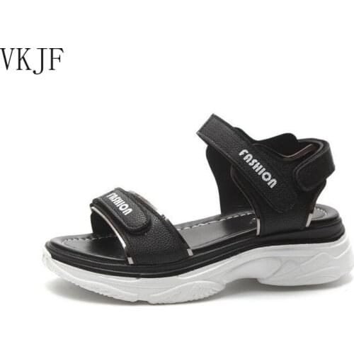 Sports Sandals Ladies Platform Shoes Woman Mid Heel Muffin Thick Bottom Hook Loop Fashion Casual Black Yellow Summer Shoes