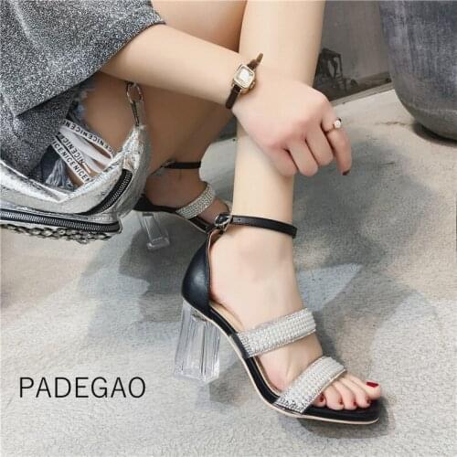 High Heel 2020 Women Sandals White Crystal Bling Sandals Sexy Concise Fashion Woman Sandals