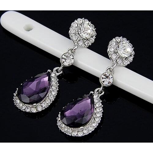 Women Luxury Water Drop Chandelier Earrings Rhinestone Ear Drops Jewelry for Daily Life Fashion Classic Shiny