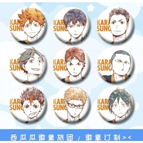 1pc 58mm Haikyuu!! Sport tsukishima kei Azumane Asahi Badges Brooch Icons