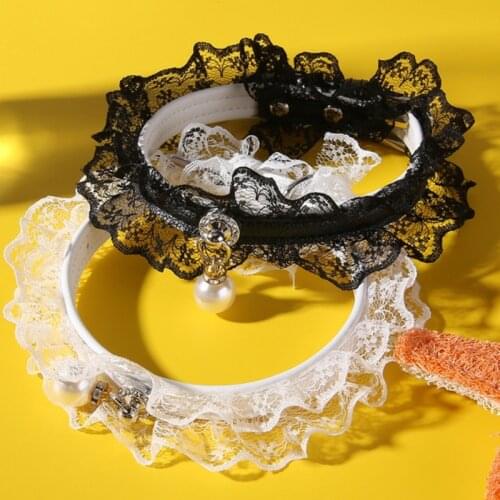 Pet 1PC Pet Collar With Bell Sweet Pet Supply Pet Neck Ring Lace Pet Neck Strap Necklace Cat Collar Cute 1 Pet Supply Tool