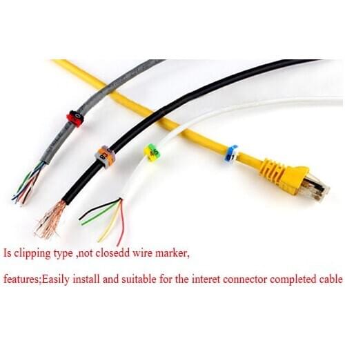 10 Colors wire marker,ID 0.5cm CAT5E Computer PC internet cable number marker wire assort Network wiring CAT5E TWIST PAIR