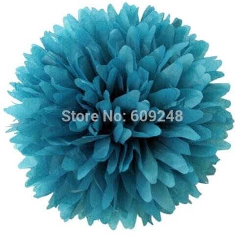 10pcs 8"(20cm) Festival Holiday Party Nursery Decorations Teal Blue Tissue Paper Pom Poms Hanging Craft Flower Ball