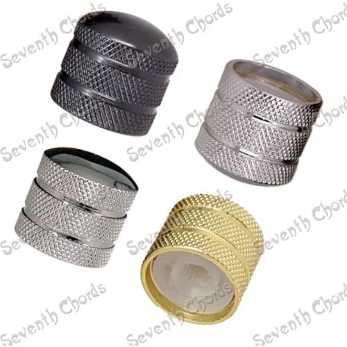 2Pcs Metal Dome Volume Tone Control Knobs Turn Button for Electric Guitar Bass Replacement - Chrome- Black - Gold - Gun color