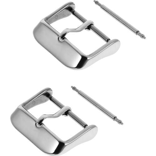 2pcs High Polished Pin Buckle Screw Fit Pins Watchband Clasp Repalcement