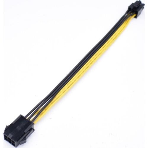 20CM 18AWG PC GPU PCI-E 6pin mate to female extention power cable