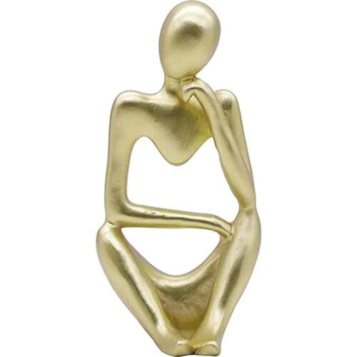 3x Resin Thinker Figurine Thinking Man Sculpture Bookshelf Statues Ornaments