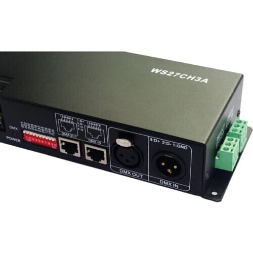 3pcs WS27CH3A 27channel 9group dmx512 led decoder ,controller,LED drive with case,DC12-24V each CH max 3A for led strip