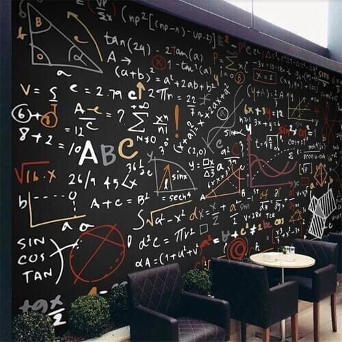Milofi custom 3D wallpaper mural hand-painted formula colorful chalk blackboard background wall living room bedroom decoration w
