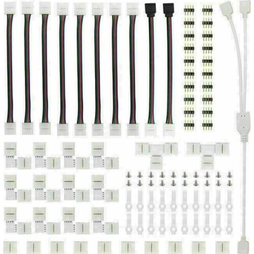 95Pcs/Set 4-Pin Strip Connector for 10mm 5050 SMD RGB LED Strip Light L/T Shaped