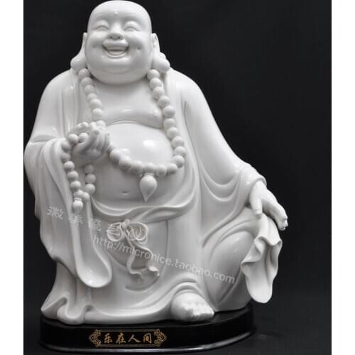 13 "music in the world Maitreya Dehua Buddha Buddhist ceramic handicrafts gift Home Furnishing wine Feng Shui