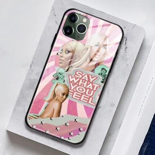 Doja Cat Aesthetic Collage Tempered Glass Silicone Phone Case For iPhone SE 6s 7 8 Plus X XR XS 11 Pro Max Cover Shell