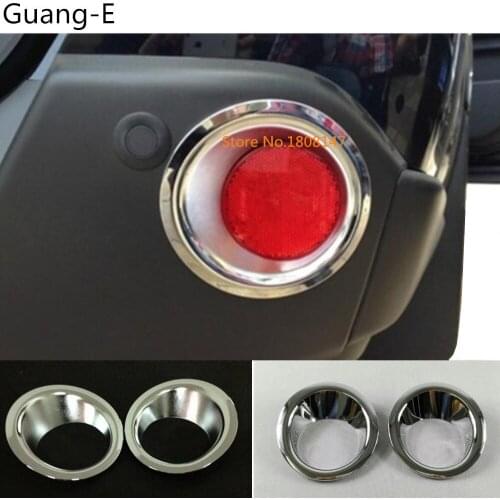 For Nissan X-trail xtrail T32 Rogue 2008 2009 2010 2011 2012 2013 Car rear back Fog Light Lamp Frame Stick Cover Trim 2pcs