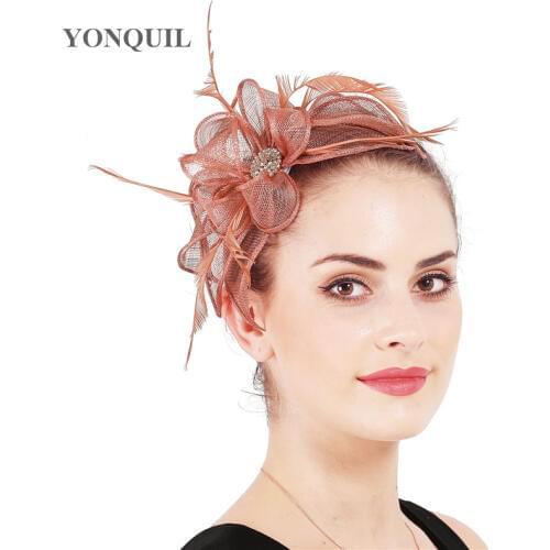 Women Female Dinner Party Fascinator Chic Sinamay Gorgeous Hair Accessories Elegan Headwear Hair Clips Headdress For Cocktail