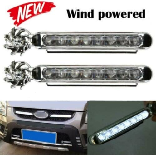 8 Led Car DRL Daytime Running Lights Wind Powered LED Lamp External Lights Auto Waterproof Car Styling Led DRL Lamp