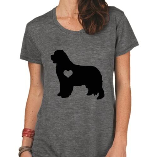 Ropa Mujer Cute Harajuku Versatile Womens shirt Newfoundland Dog Printing Cheap Pop T-shirt White Grey O-neck Oversized Tshirt
