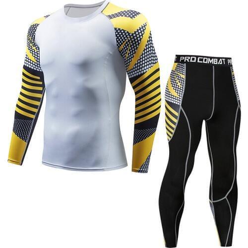 Compression Suits Men Tracksuit Fitness Tights Running Set Tshirt Legging Sportswear Gym Men Sport Suit Outdoor Jogging Clothes