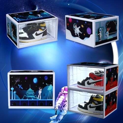 Sound Control Led Light Shoe Box Sneakers Storage Boxes Anti-oxidation Organizer Shoe Wall Acrylic Shoes Collection Display Rack